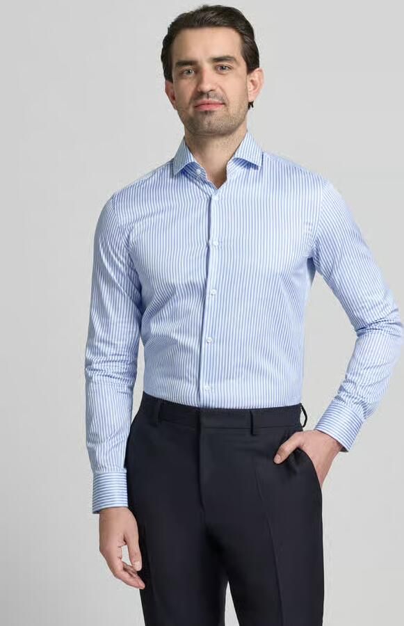 Boss Slim fit zakelijk overhemd van puur katoen model 'HANK' - Foto 4