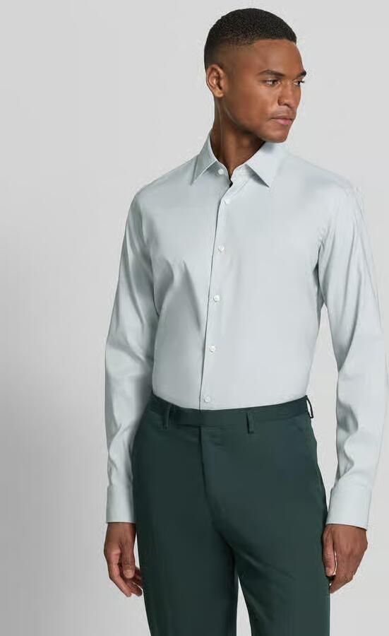 Boss Slim Fit businessoverhemd van stretch-twill model 'P-HANK-KENT-C1-222' - Foto 4