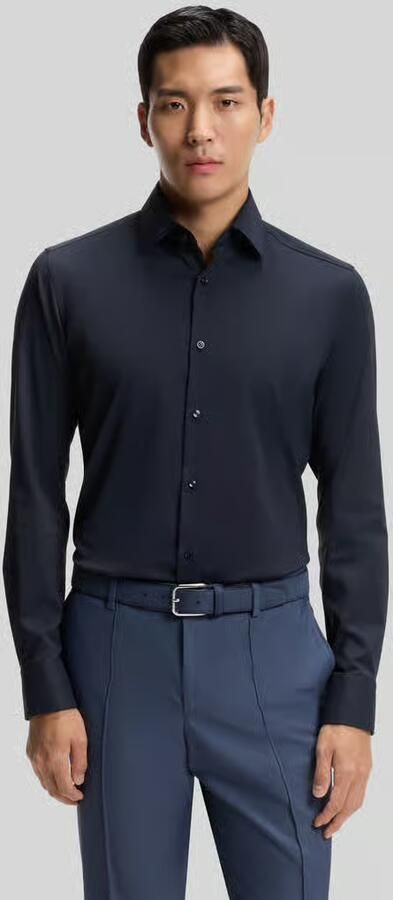 Boss Slim Fit businessoverhemd van stretch-twill model 'P-HANK-KENT-C1-222' - Foto 4