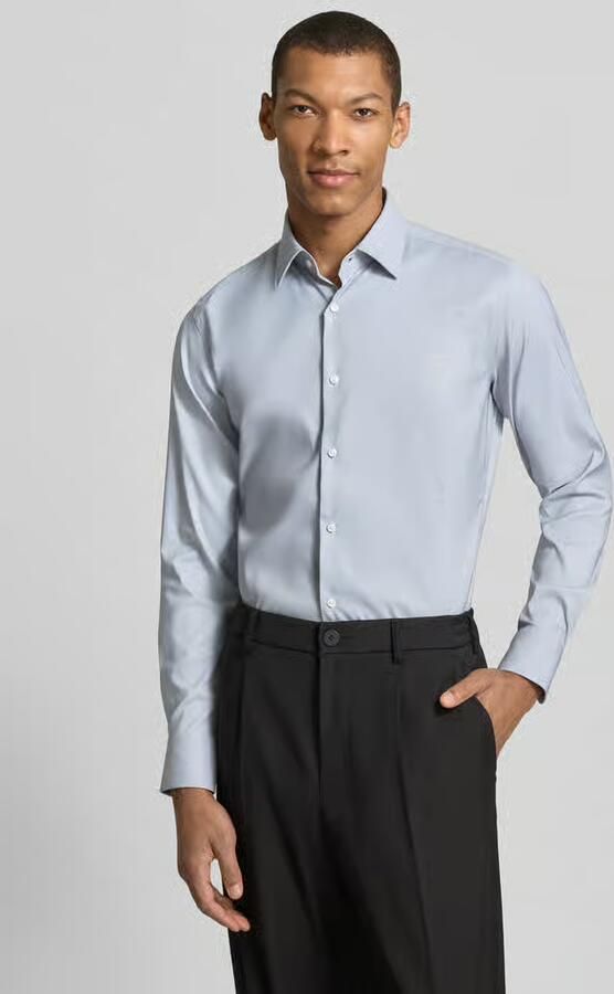 Boss Slim Fit businessoverhemd van stretch-twill model 'P-HANK-KENT-C1-222' - Foto 4