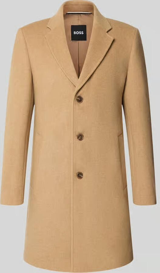 Boss Slim fit functionele lange jas van wolmix model 'HYDE'