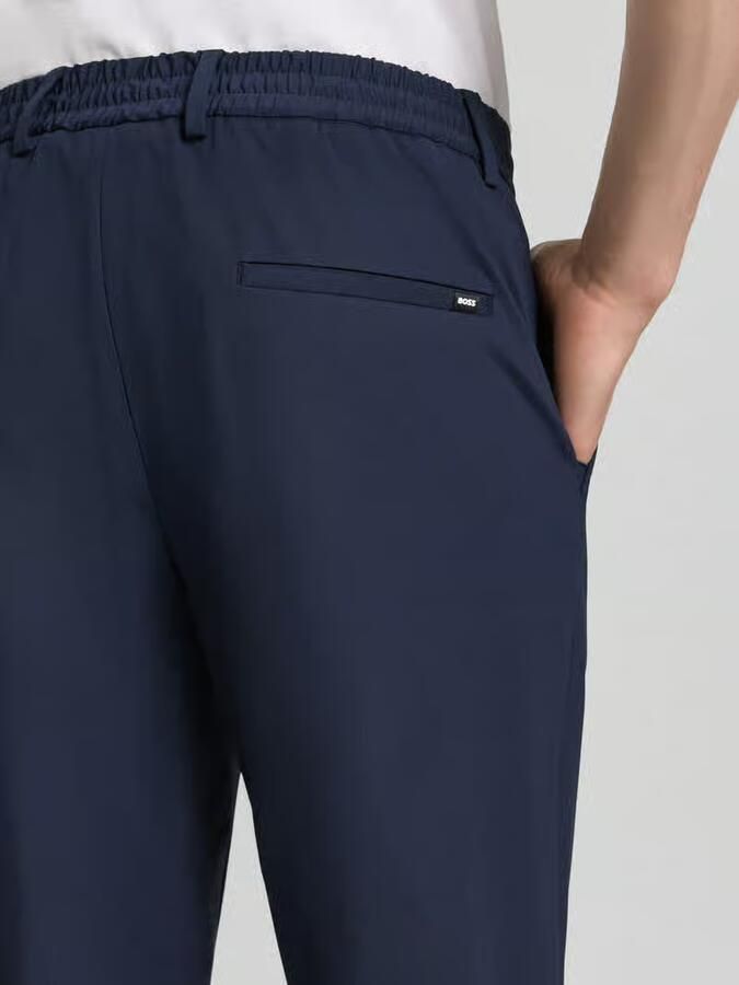 Boss Slim fit kostuumbroek met trekkoord model 'GENIUS'