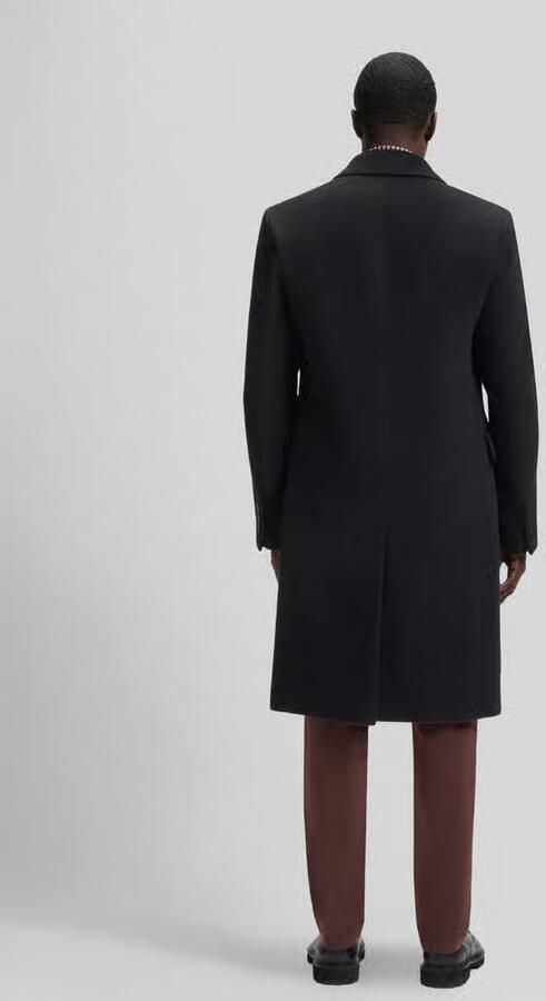 Boss Slim Fit lange jas van alpacamix model 'Hyde-DB-Peak' - Foto 2