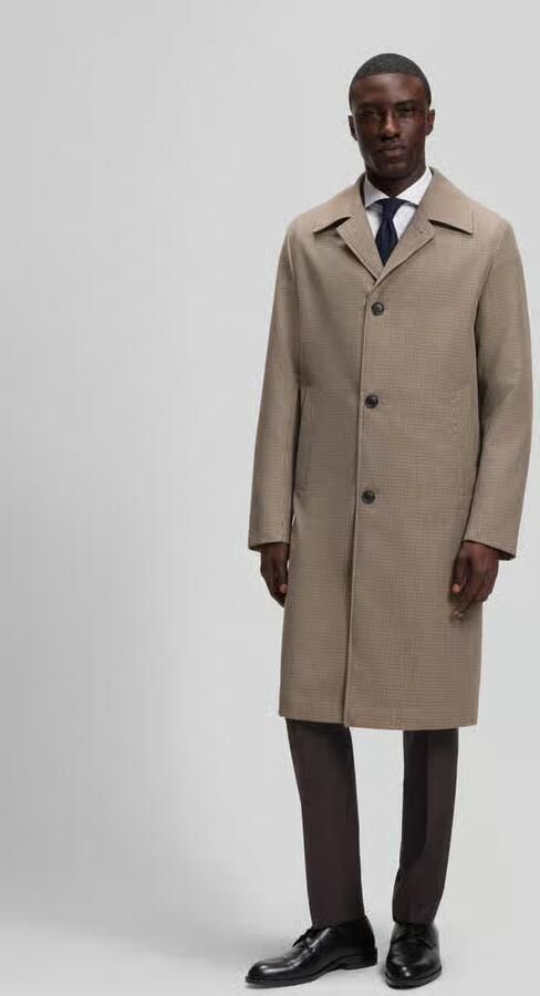 Boss relaxed fit lange wollen jas van pure scheerwol model 'C-Clark-264' - Foto 3