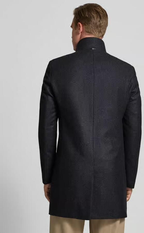 Boss slim fit lange wollen jas van wolmix model 'HYDE'