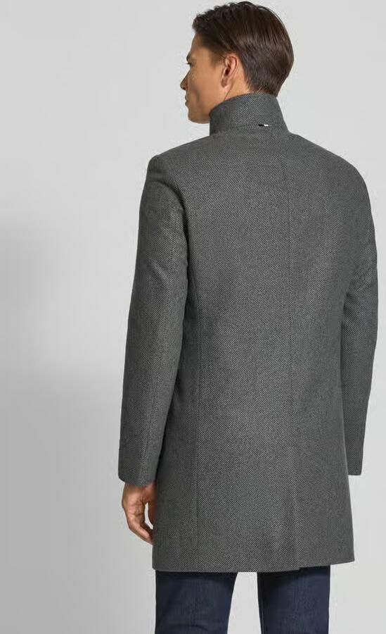Boss slim fit lange wollen jas van wolmix model 'HYDE'