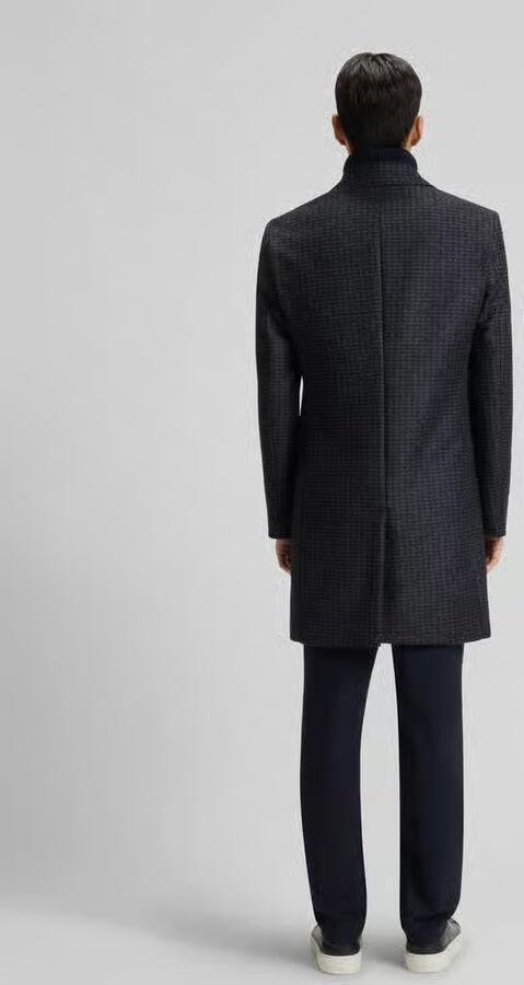 Boss Slim Fit mantel met scheerwol-aandeel model 'H-HYDE-J-BIB-PAD-254'