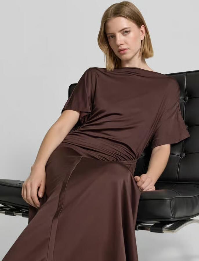 Boss slim fit maxi-jurk van viscosemix model 'ECAREN'