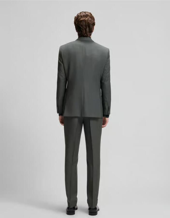 Boss Slim Fit pak van wol met fijn geweven motief