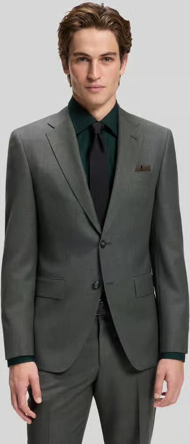 Boss Slim Fit pak van wol met fijn geweven motief - Foto 3