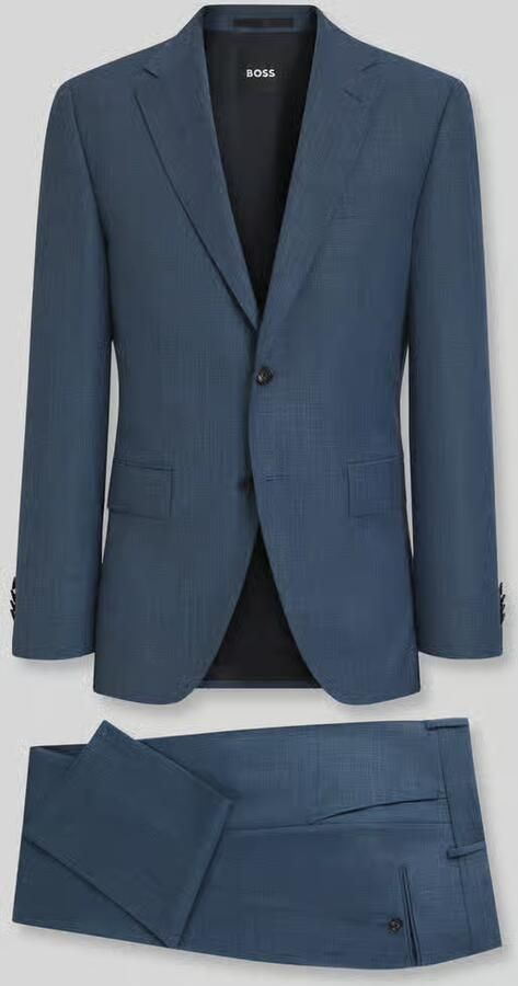 Boss Slim Fit pak van wol met fijn geweven motief - Foto 2