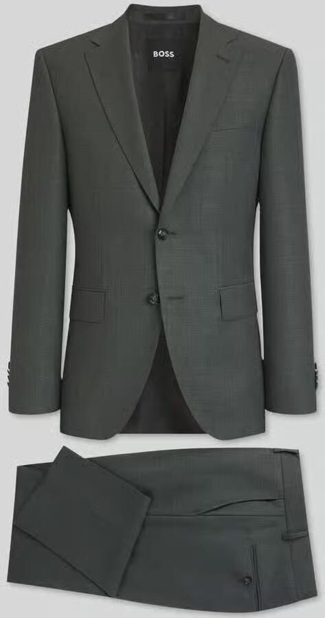Boss Slim Fit pak van wol met fijn geweven motief - Foto 2