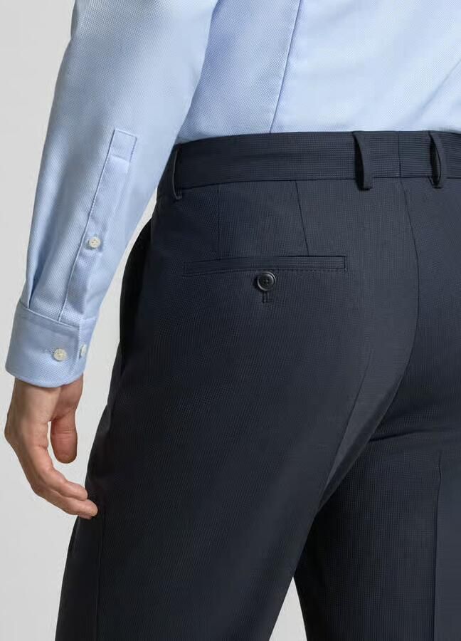 Boss Slim fit pantalon met scheerwol Model 'P-GENIUS'
