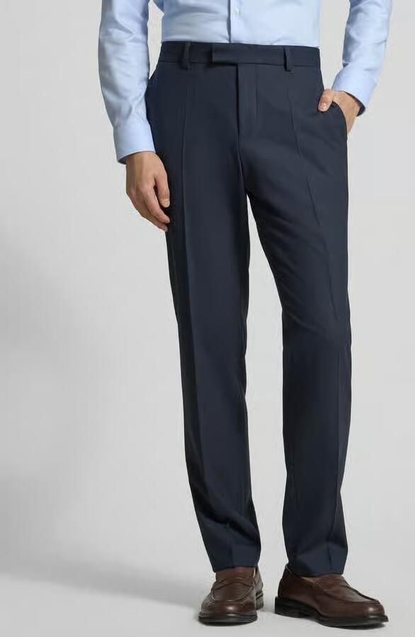 Boss Slim fit pantalon met scheerwol Model 'P-GENIUS' - Foto 2
