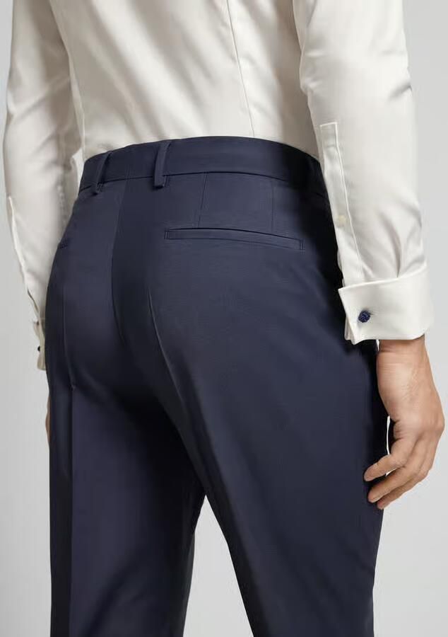 Hugo Boss Slim Fit Blauwe Broek van Wolmix Blue Heren - Foto 4