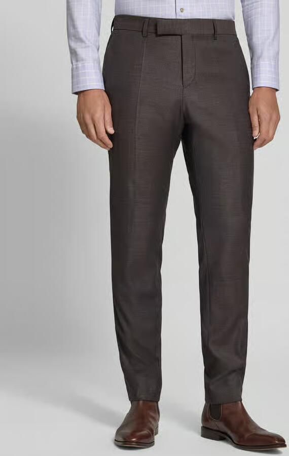 Boss Slim Fit pantalon van mix van scheerwol model 'H-Genius-MM-264' - Foto 3