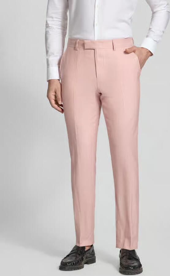 Boss Slim fit pantalon van mix van scheerwol zijde en linnen Model 'H-GENIUS-B1-262' - Foto 2