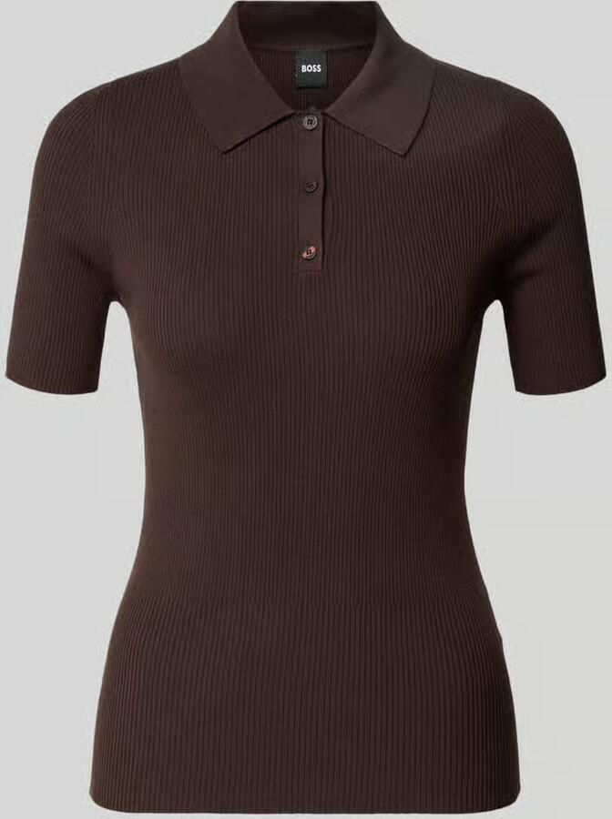 Boss slim fit poloshirt van ribtricot - Foto 2