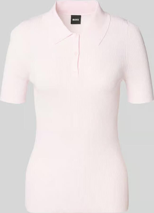 Boss slim fit poloshirt van ribtricot - Foto 2