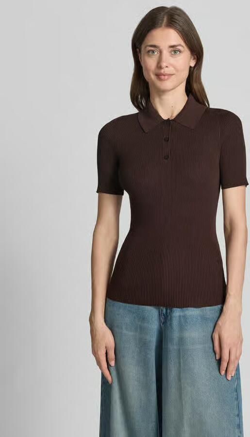 Boss slim fit poloshirt van ribtricot - Foto 3