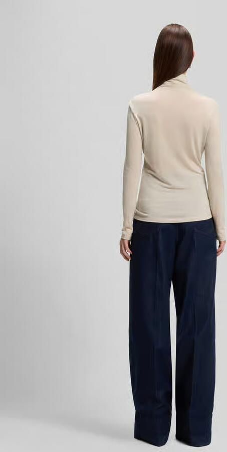 Boss Slim fit shirt met lange mouwen van mix van lyocell en wol model 'Elavus' - Foto 2