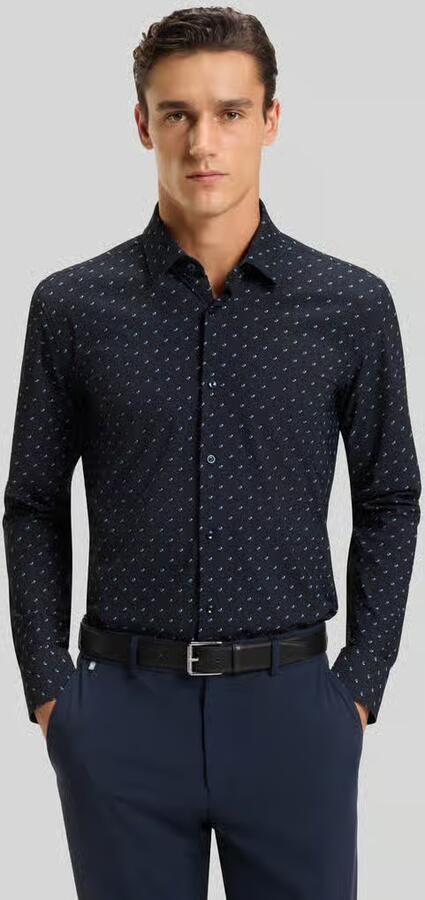 Boss Slim fit shirt van elastische jersey model 'Style P-HANK-S-KENT-C1-222' - Foto 2