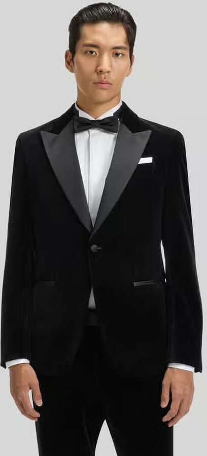 Boss Slim fit smokingjas van katoenfluweel model 'HUTSON' - Foto 2