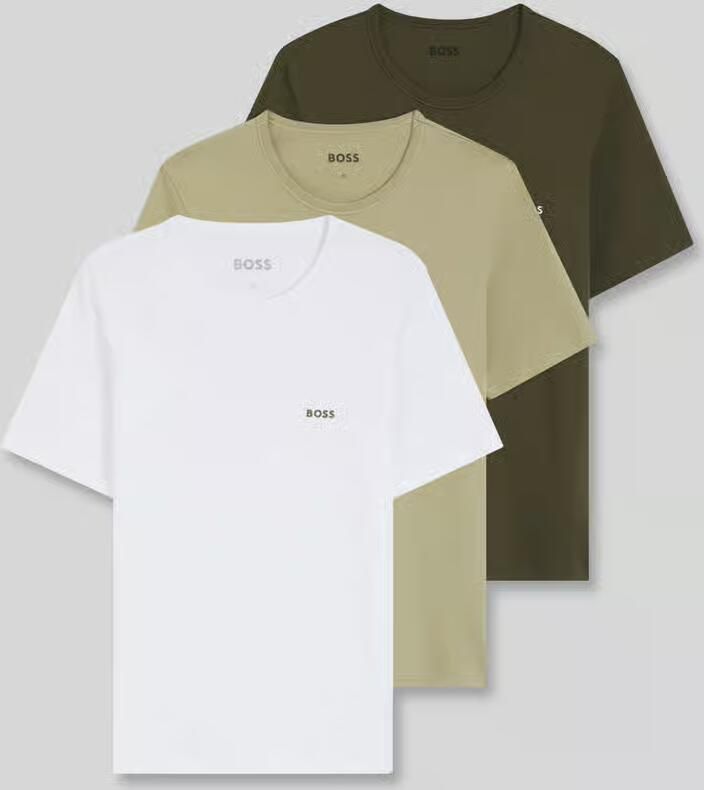 Boss Slim fit T-shirts van puur katoen in set van 3 - Foto 2