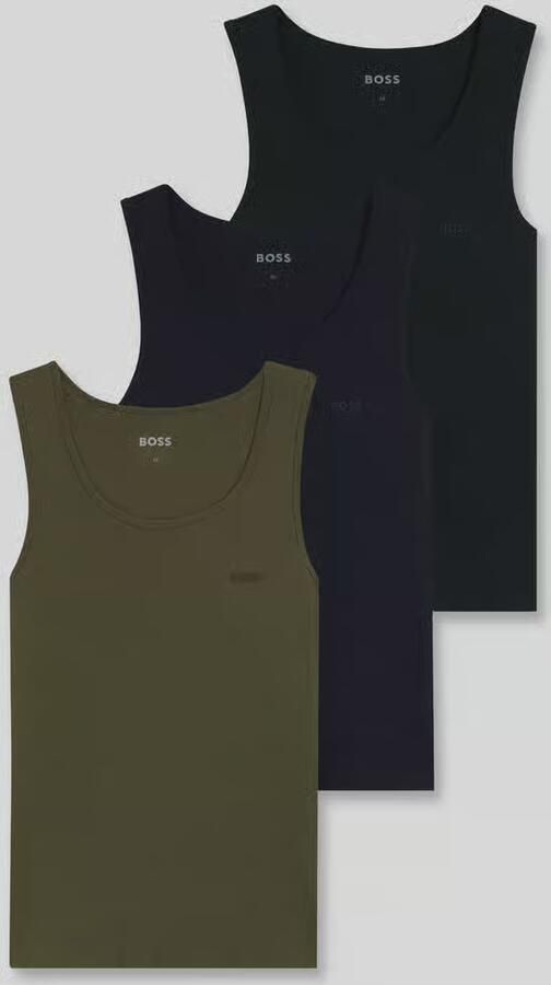Boss slim fit tanktop van 100% katoen in set van 3 - Foto 2