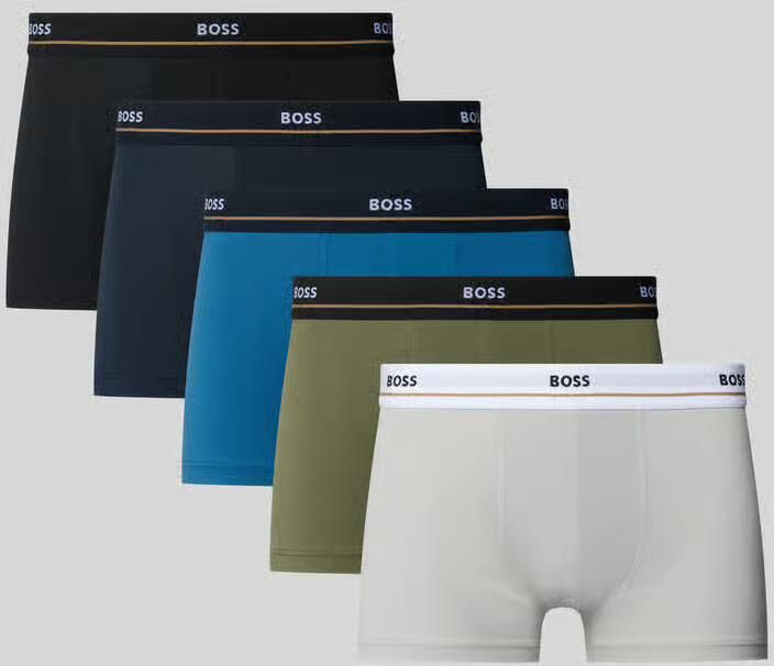 Boss slim fit trunks van katoenmix in set van 5 model '5P ESSENTIAL' - Foto 3