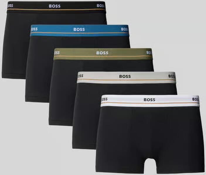 Boss slim fit trunks van katoenmix in set van 5 model 5P ESSENTIAL' - Foto 3