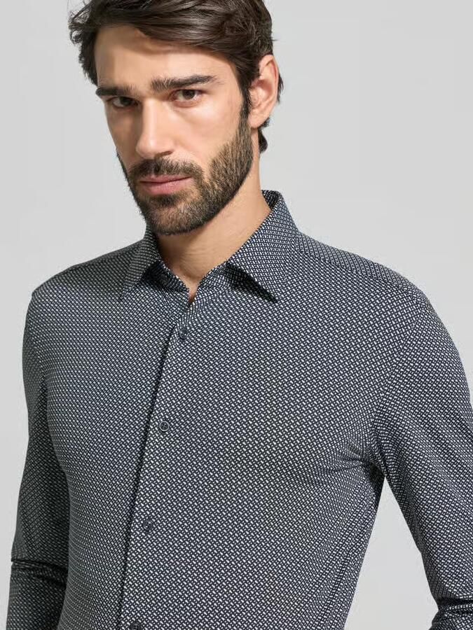Boss Slim fit vrijetijdsoverhemd met all-over motief model 'HANK' - Foto 2