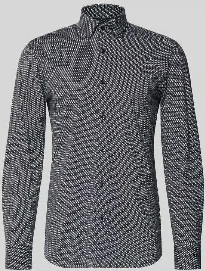 Boss Slim fit vrijetijdsoverhemd met all-over motief model 'HANK'