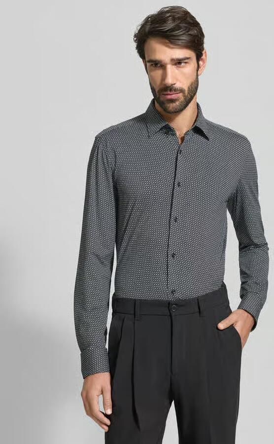 Boss Slim fit vrijetijdsoverhemd met all-over motief model 'HANK' - Foto 4