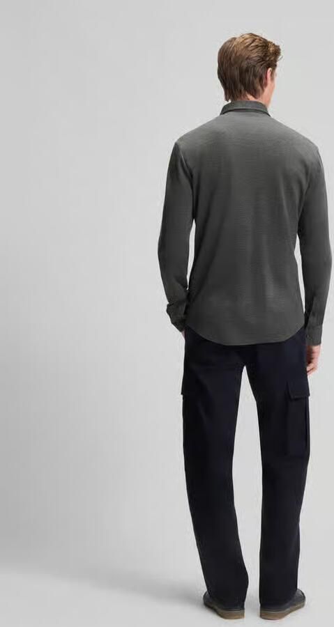Boss Slim fit vrijetijdsoverhemd van katoenjersey model 'H-RUDY' BECKHAM x