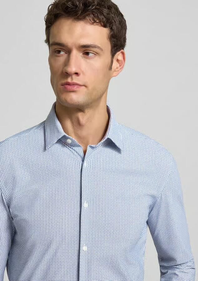 Boss Slim fit zakelijk overhemd met all-over motief model 'HANK' - Foto 2