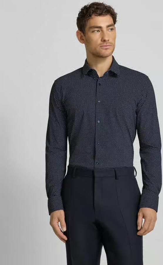 Boss Slim fit zakelijk overhemd met all-over motief Model 'HANK' - Foto 3