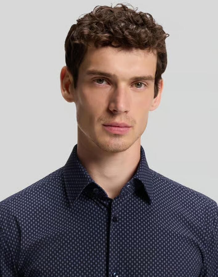 Boss Slim fit zakelijk overhemd met all-over motief model 'P-Hank-kent-C1-222'