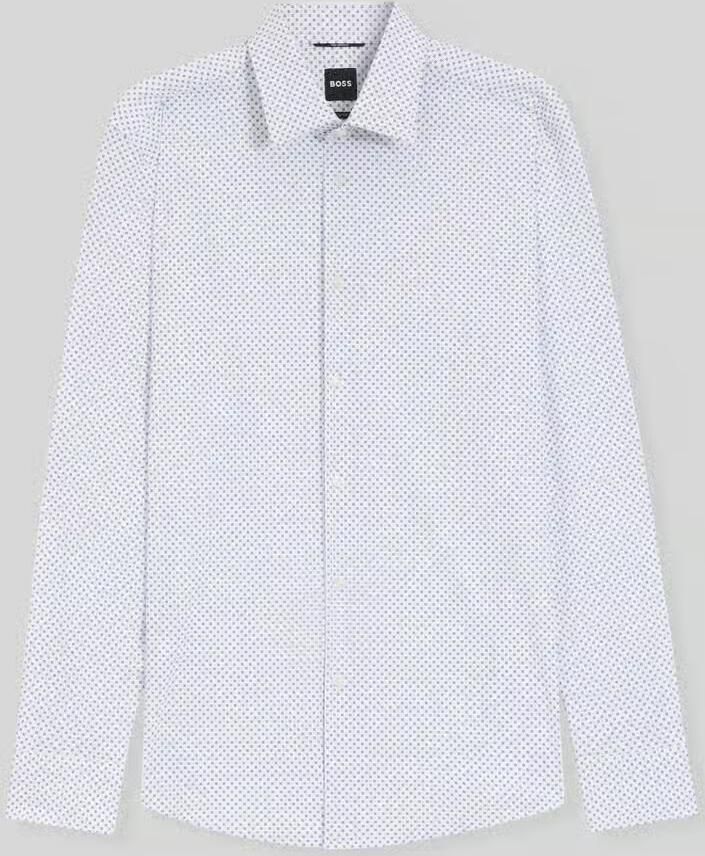 Boss Slim fit zakelijk overhemd met all-over motief model 'P-Hank-kent-C1-222' - Foto 2