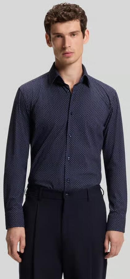 Boss Slim fit zakelijk overhemd met all-over motief model 'P-Hank-kent-C1-222' - Foto 3