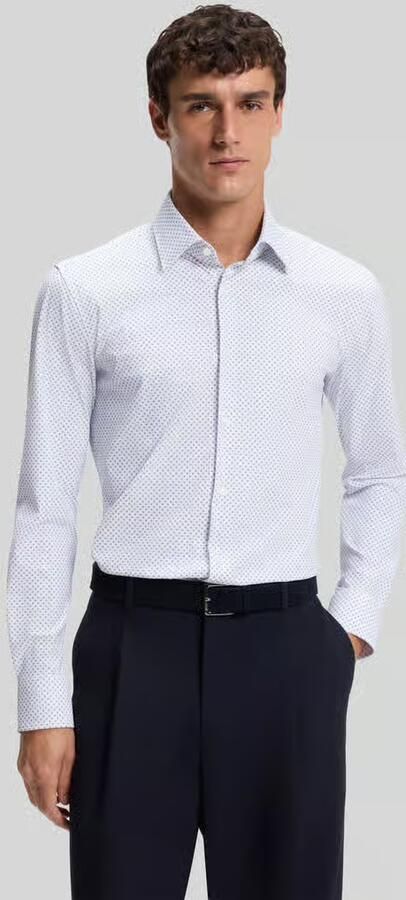 Boss Slim fit zakelijk overhemd met all-over motief model 'P-Hank-kent-C1-222' - Foto 3