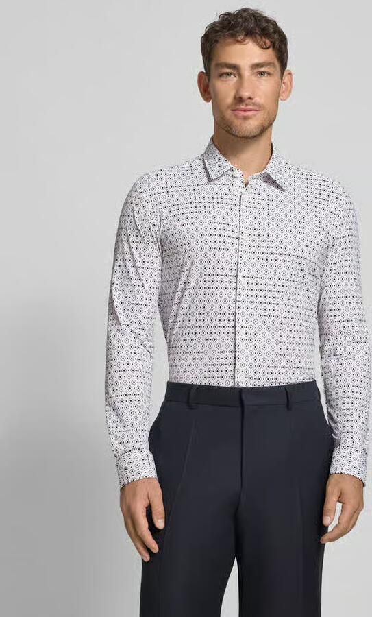 Boss Slim fit zakelijk overhemd met all-over motief model 'P-ROAN' - Foto 2