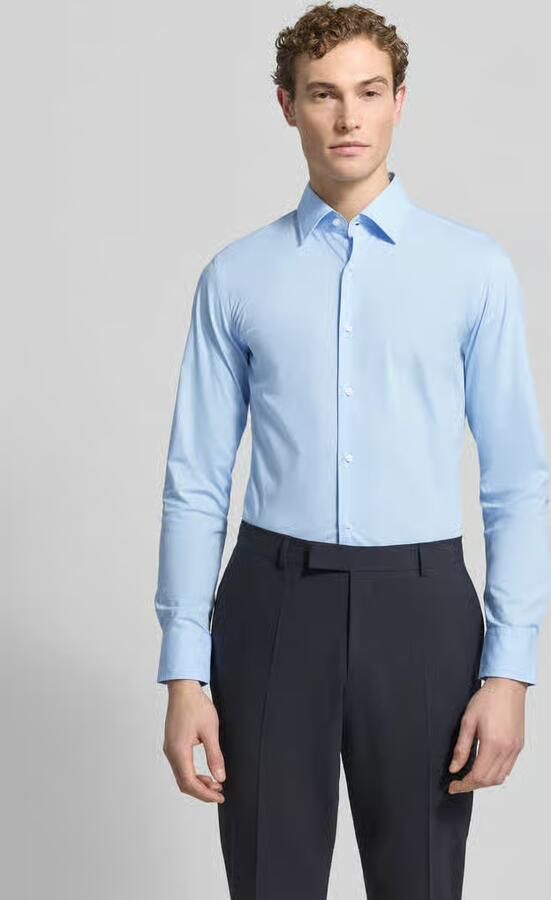 Boss Slank fit shirt gemaakt van ijzerlichtelastische katoenen popeline Blauw Heren - Foto 5