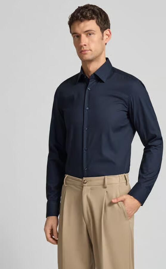 Hugo Boss Heren Zwart Overhemdjurk Slim Fit Donkerblauw Blue Heren - Foto 16