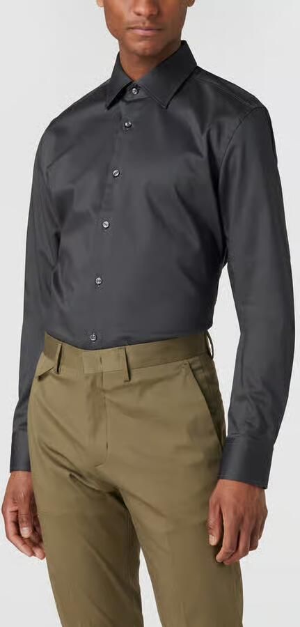Boss Slim fit zakelijk overhemd van twill met extra lange mouwen - Foto 2