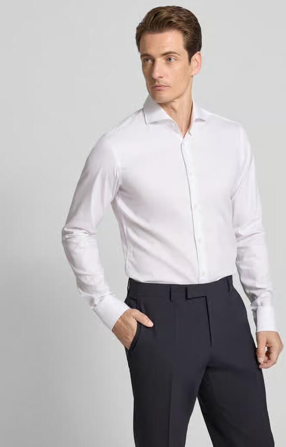 Boss Slim fit zakelijk overhemd met extra lange mouwen model 'HANK' - Foto 2