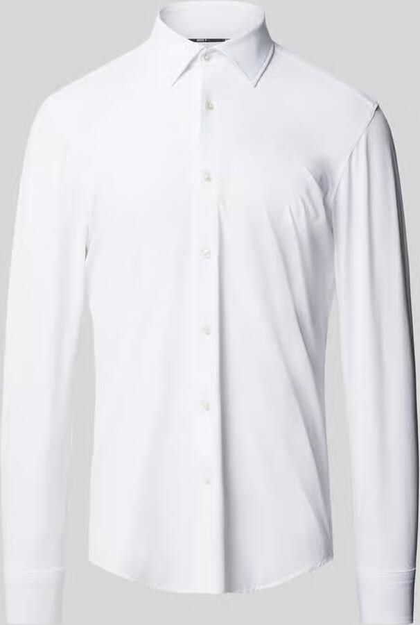 Boss Slim fit zakelijk overhemd met kentkraag model 'Hank'