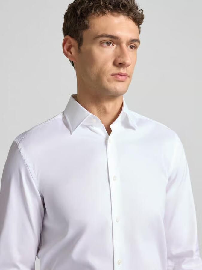 Hugo Boss Slim Fit Katoenen Poplin Overhemd met Gemakkelijk Strijken White Heren - Foto 3