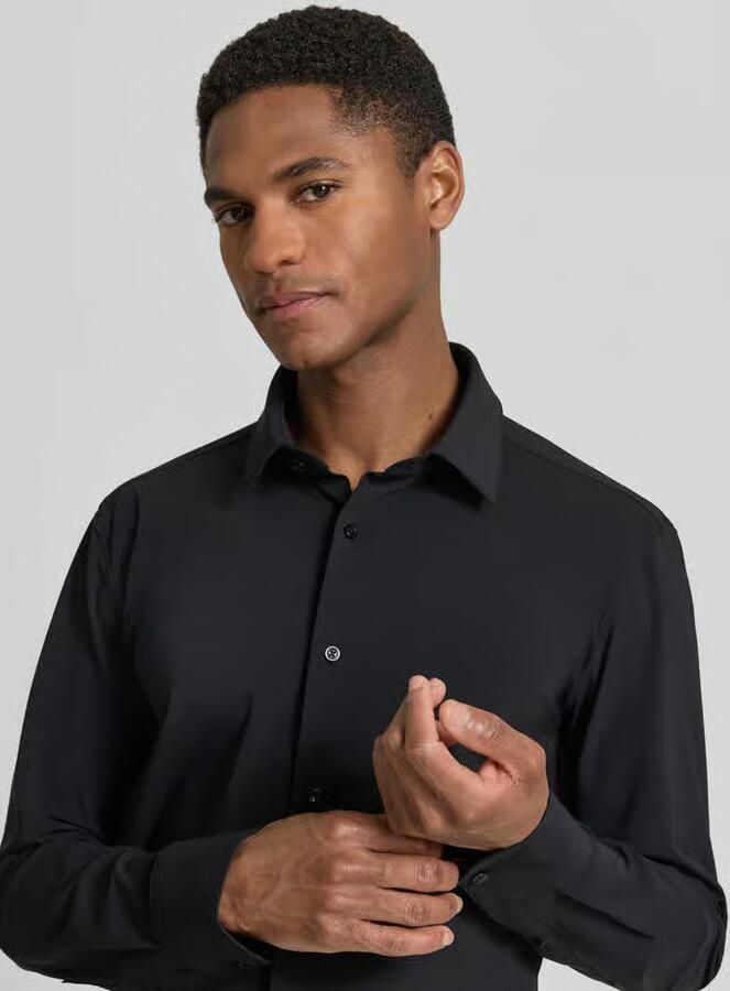 Boss slim fit zakelijk overhemd met kentkraag model 'P-HANK-S'