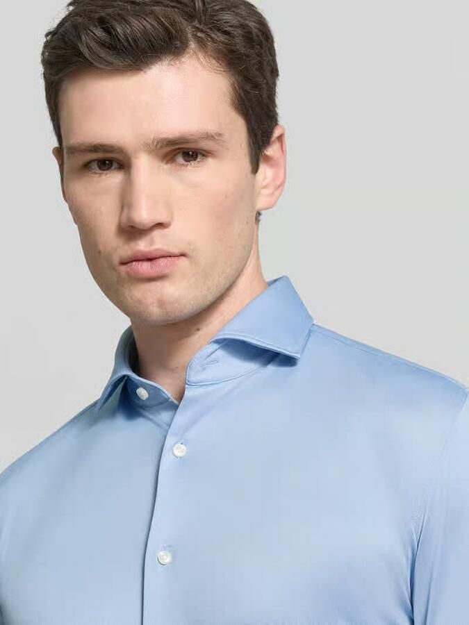 Boss slim fit zakelijk overhemd van ademend materiaal model 'P-HANK-SPREAD'